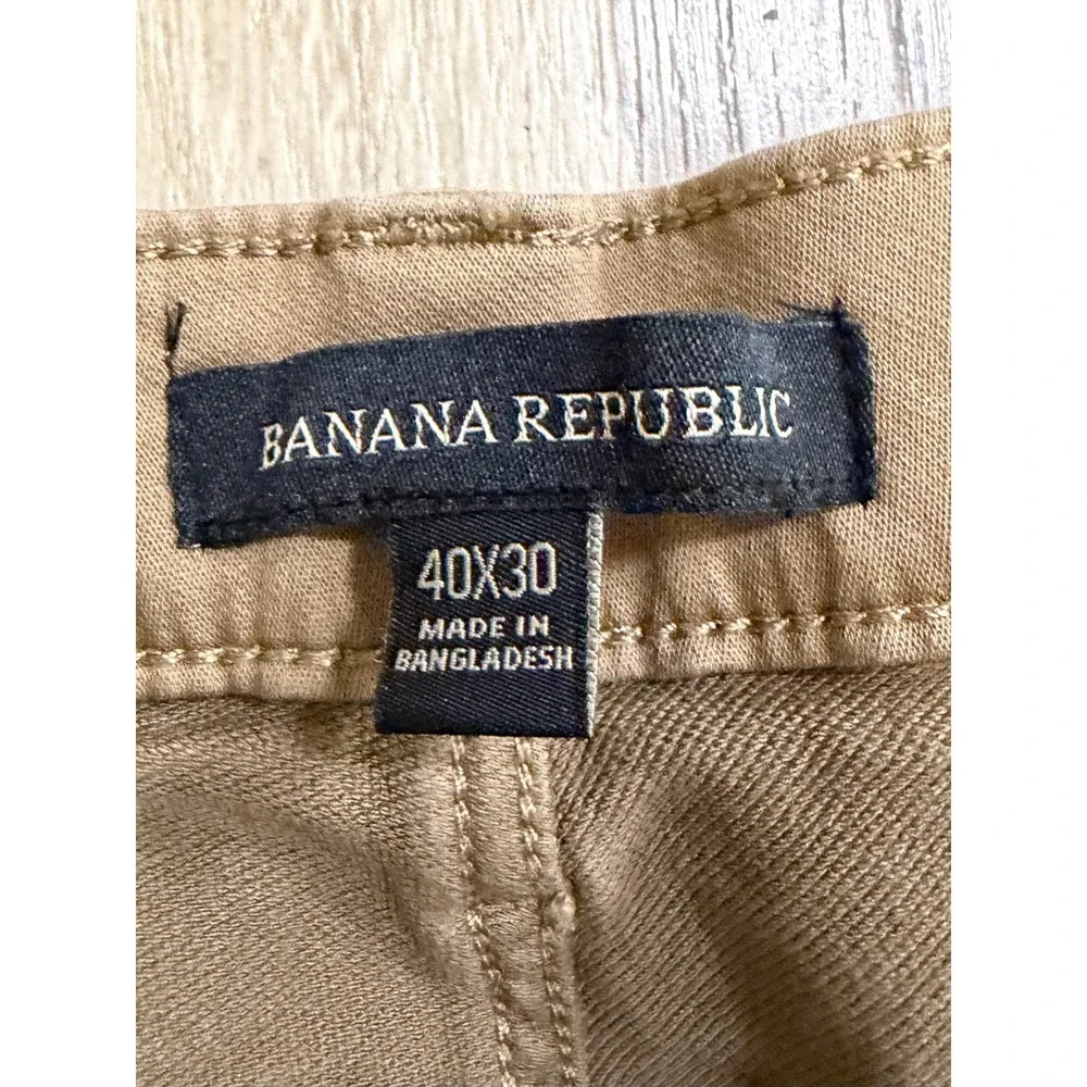Banana Republic Khaki Chino‎ Pants Men 40x30 (39x27) Slim Cotton Stretch Whisky